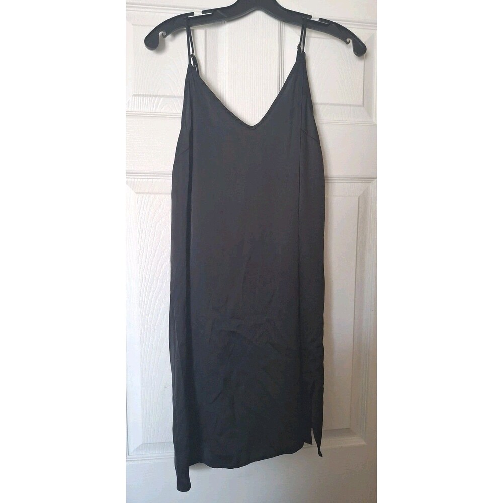 Stars Above V Neck Slip Dress Medium Black Chemise Coquette Soft Grunge 90s - Picture 1 of 6